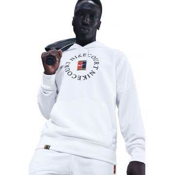 Hanorac cu tehnologie Dri Fit si imprimeu logo - Alb optic