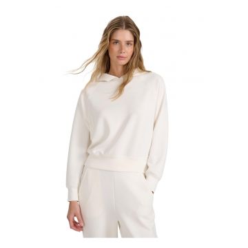 Hanorac dama  bluza de trening cu gluga - regular fit - alb