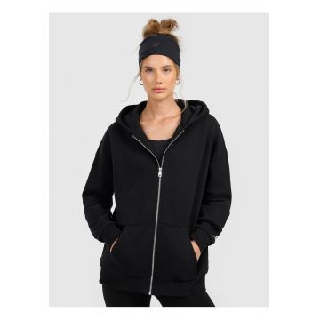 Hanorac dama -  gluga - confort moale - negru - bumbac