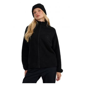 Hanorac dama  oversize - guler inalt - negru - poliester