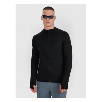 Hanorac de alergare -  negru - uscare rapida - tehnologie 4F Warm - barbati -