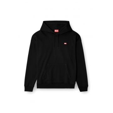 Hanorac din amestec de bumbac cu buzunare kangaroo - Negru