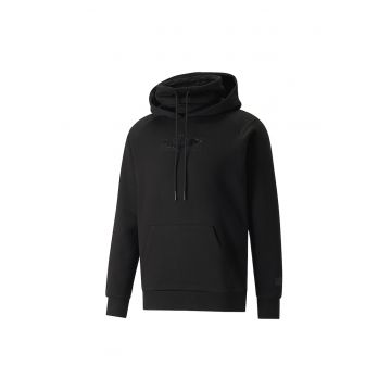 Hanorac din amestec de bumbac cu logo cauciucat - Negru