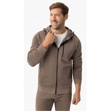 Hanorac din bumbac cu gluga cu fermoar -  B-Bogy - bej - Bej
