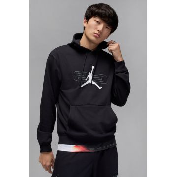 Hanorac din material fleece cu logo pentru baschet - Alb/Negru