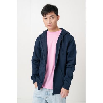 Hanorac regular fit cu fermoar si logo