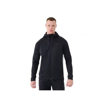 Hanorac sport barbatesc  M513 - negru - material elastic - cu gluga - set