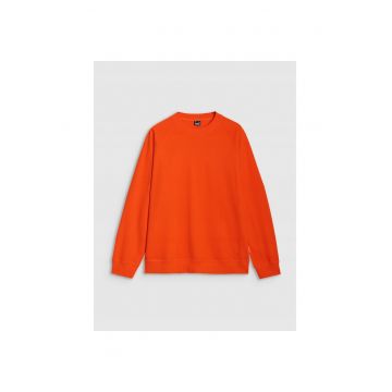 Hanorac sport  barbatesc - portocaliu - 100% bumbac - fara fermoar si gluga