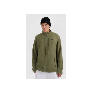 Hanorac sport barbati -  polar cu guler inalt - kaki