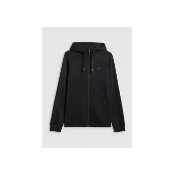 Hanorac sport  negru - material moale - gluga ajustabila -