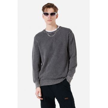 Pulover regular fit texturat - Gri antracit