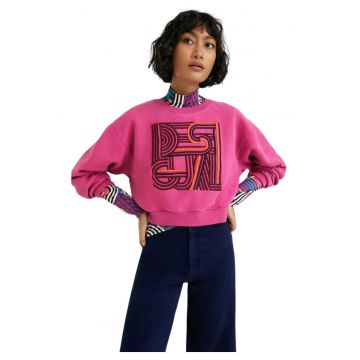 Bluza de trening crop cu broderie -