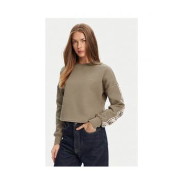 Bluza de trening cu banda logo pe maneci