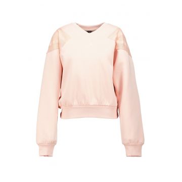 Bluza de trening cu croiala lejera Future Icons - Roz somon