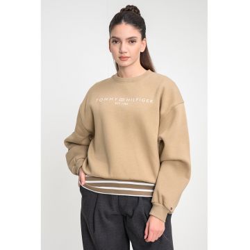 Bluza de trening cu croiala regular-fit si logo - Maro deschis