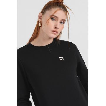 Bluza de trening cu decolteu la baza gatului Ikon Patch - Negru