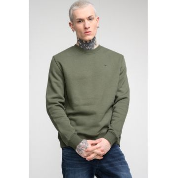 Bluza de trening cu decolteu la baza gatului si logo discret - Verde