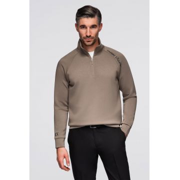 Bluza de trening cu fenta cu fermoar - Maro taupe