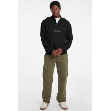 Bluza de trening cu fenta cu fermoar - Negru