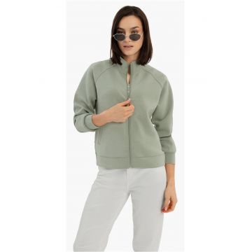 Bluza de trening cu fermoar - cu guler inalt -  B-Elia - menta - XXL