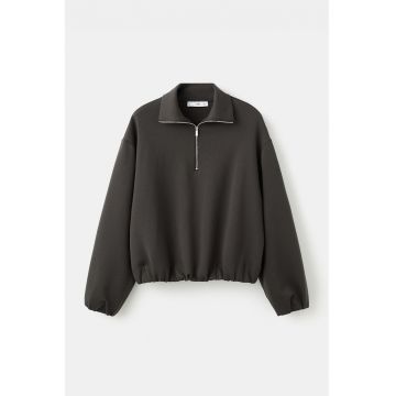 Bluza de trening cu fermoar scurt - Gri antracit