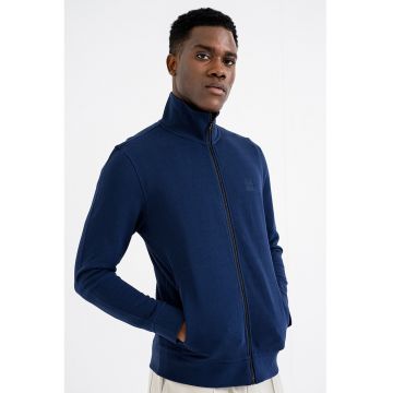 Bluza de trening cu fermoar si aplicatie logo discreta Zestart - Albastru indigo