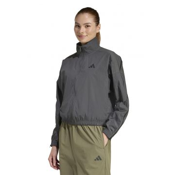 Bluza de trening cu fermoar si logo - Gri inchis