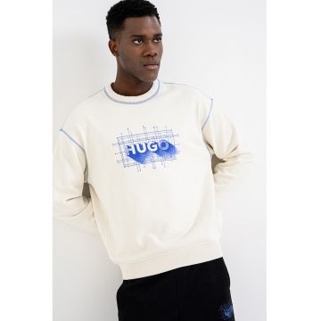 Bluza de trening cu imprimeu logo Nothalic - Albastru royal/Alb murdar