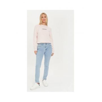 Bluza de trening cu logo brodat si maneci cazute