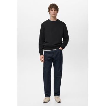 Bluza de trening din amestec de bumbac cu decolteu la baza gatului - Negru