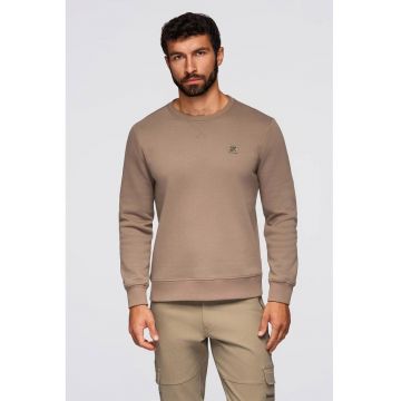 Bluza de trening regular fit din amestec de bumbac - Maro taupe deschis