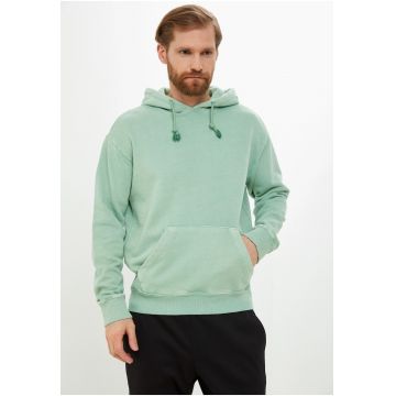 Hanorac barbati -  CL ND HOODIE H54452 - verde - bumbac cu elastan - buzunar cangur