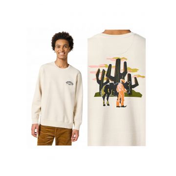 Hanorac Barbati -  Crewneck Sweatshirt - Regular Fit - Decolteu Rotund - Fara Buzunare - Maneci Lungi - Bumbac - Fara Inchidere - XL INTL - Alb