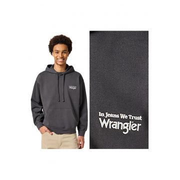 Hanorac Barbati -  Hoodie - Regular Fit - Cu Gluga - 1 Buzunar - Maneci Lungi - Bumbac - Fara Inchidere - M INTL - Negru