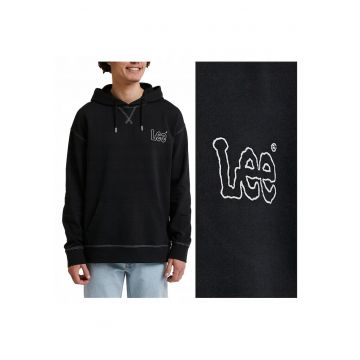 Hanorac Barbati -  Loose - Regular Fit - Cu Gluga - 1 Buzunar - Maneci Lungi - Bumbac - Fara Inchidere - S INTL - Negru