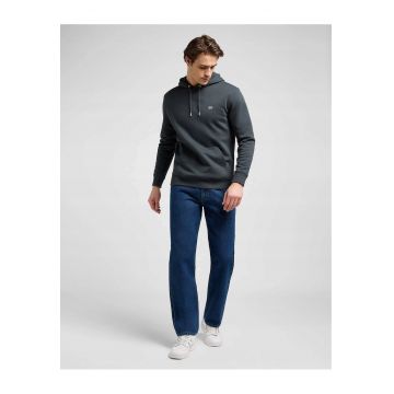 Hanorac Barbati -  Plain Hoodie - Regular Fit - Design Clasic - Cu Logo - Maneci Lungi - Cu Gluga - Bumbac - S INTL - Gri