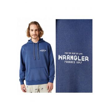 Hanorac Barbati -  Regular Fit - Cu Gluga - 1 Buzunar - Maneci Lungi - Bumbac - Fara Inchidere - Albastru - Albastru