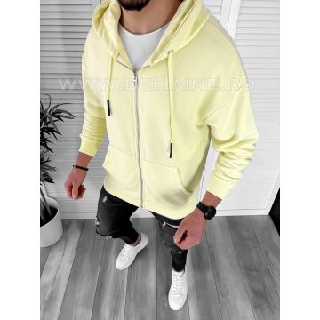 Hanorac barbati slim fit galben cu mic defect DEFK109