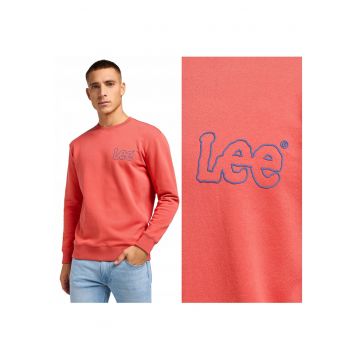 Hanorac Barbati -  Wobbly Lee SWS - Regular Fit - Decolteu Rotund - Fara Buzunare - Maneci Lungi - Bumbac - Fara Inchidere - 2XL INTL - Rosu