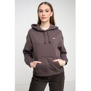 Hanorac cu buzunar kangaroo - Maro taupe