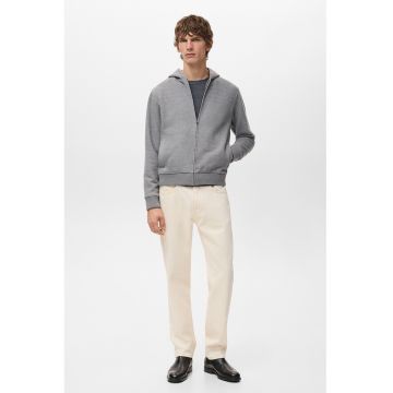 Hanorac cu buzunare si fermoar - Gri melange