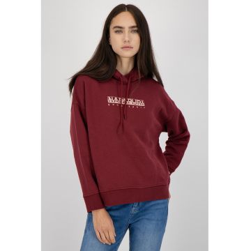 Hanorac cu snur si imprimeu logo Bebel - Visiniu