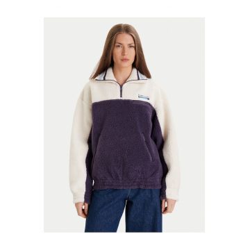 Hanorac dama  bleumarin si ecru - polar