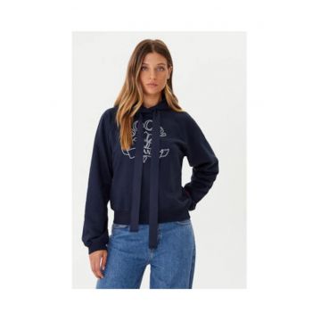 Hanorac dama -  Bumbac - Bleumarin -