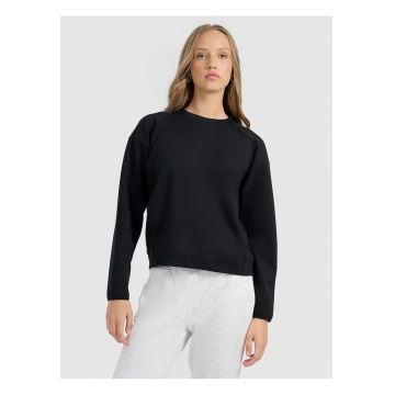 Hanorac dama  negru - poliester - fara gluga - 2 buzunare