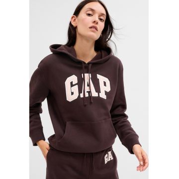 Hanorac din amestec de bumbac cu logo - Maro inchis