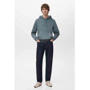 Hanorac din amestec de bumbac cu maneci cazute - Albastru prafuit