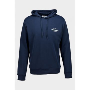 Hanorac din amestec de bumbac organic - Verde lime/Bleumarin