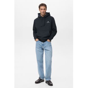 Hanorac din bumbac cu design text - Negru