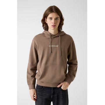Hanorac din bumbac cu logo - Maro deschis